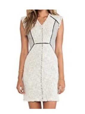 Rebecca Taylor Cream Tweed Sheath Dress